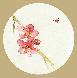 位圖 中國(guó)風(fēng) 植物 花朵 幾何 免費(fèi)素材