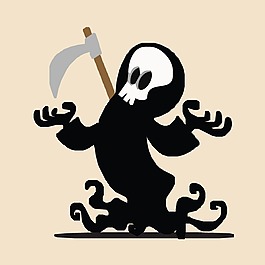 印花矢量圖 人物 靈異 恐怖 骷髏 免費(fèi)素材