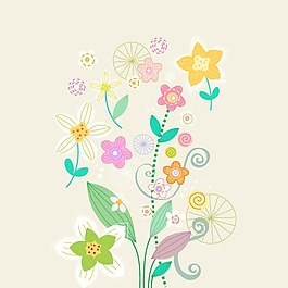 印花矢量圖 植物 花朵 女童 免費素材