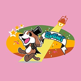 印花矢量圖 卡通 卡通動物 狗 文字 免費素材
