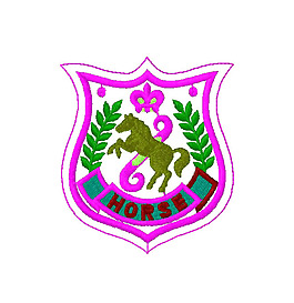 繡花 徽章標(biāo)記 動(dòng)物 馬 文字 免費(fèi)素材