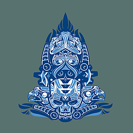 印花矢量圖 民族風(fēng) 人物 骷髏 花紋 免費(fèi)素材
