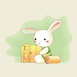 印花矢量圖 可愛卡通 卡通動物 兔子 卡通靜物 免費素材