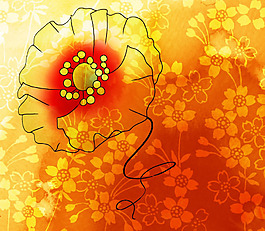 位圖 植物圖案 寫意花卉 花朵 免費素材