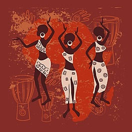 印花矢量圖 人物 女人 印第安人 民族風 免費素材