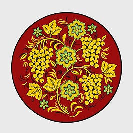 印花矢量图 几何 圆形 植物 花 免费素材