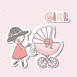 印花矢量圖 可愛(ài)卡通 卡通人物 女孩 文字 免費(fèi)素材