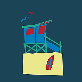 印花矢量圖 卡通 建筑 樓房 幾何 免費(fèi)素材