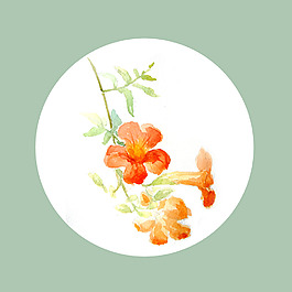 位圖 中國風 植物 花朵 幾何 免費素材