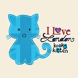 印花矢量图 动物 猫 填充图案 文字 免费素材