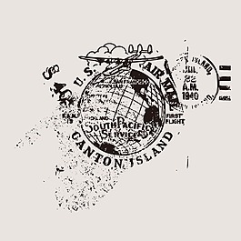 印花矢量圖 生活元素 地球 文字 英文 免費(fèi)素材