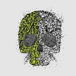 印花矢量圖 人物 靈異 驚悚 骷髏 免費素材