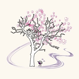 印花矢量圖 動物 鳥 植物 樹 免費(fèi)素材