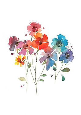 位圖 植物圖案 寫意花卉 花朵 免費(fèi)素材