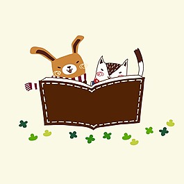 印花矢量圖 可愛卡通 生活元素 書 動物 免費(fèi)素材