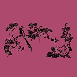 印花矢量圖 動(dòng)物 鳥 植物 花朵 免費(fèi)素材