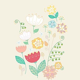 印花矢量圖 植物 花朵 女童 免費素材