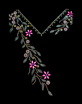 燙鉆 領(lǐng)邊 植物 花朵 藤條 免費(fèi)素材