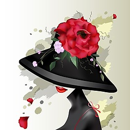 印花矢量圖 人物 女人 植物 花朵 免費(fèi)素材
