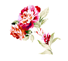 位圖 植物圖案 寫意花卉 花朵 免費素材
