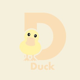 印花矢量圖 可愛(ài)卡通 卡通動(dòng)物 鴨子 文字 免費(fèi)素材