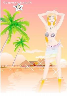 韓國(guó)夏日沙灘矢量美女270