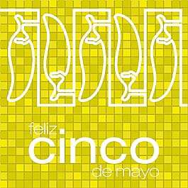 Feliz Cinco de Mayo（幸福5月第五）鑲嵌辣椒卡矢量格式
