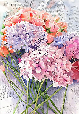 位圖 植物圖案 寫意花卉 花朵 免費(fèi)素材