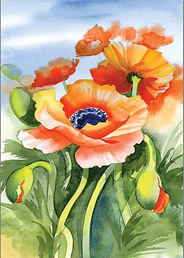 位圖 植物圖案 寫(xiě)意花卉 花朵 免費(fèi)素材