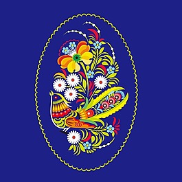 印花矢量圖 幾何 圓形 植物 鳥 免費(fèi)素材