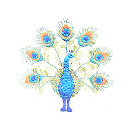繡花 動物圖案 孔雀 高清 免費素材