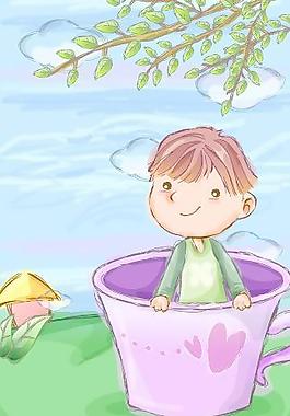 韓國快樂兒童矢量插畫06