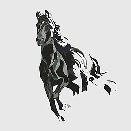 印花矢量圖 動(dòng)物 馬 馬年 男裝 免費(fèi)素材