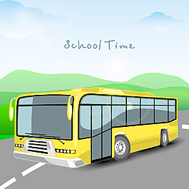 傳統(tǒng)的校車在抽象的背景