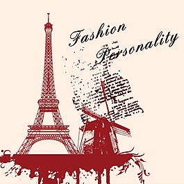 印花矢量圖 藝術(shù)效果 噴濺 建筑 埃菲爾鐵塔 免費(fèi)素材