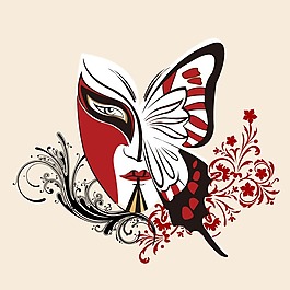 印花矢量圖 人物 女人 京劇 臉譜 免費(fèi)素材