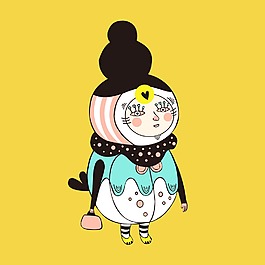 印花矢量圖 人物 女孩 女裝 免費(fèi)素材