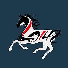 印花矢量圖 動(dòng)物 馬 馬年 文字 免費(fèi)素材