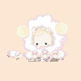 印花矢量圖 動物圖案 羊 色彩 白色 免費(fèi)素材