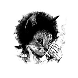 印花矢量圖 藝術效果 手繪 動物 貓 免費素材