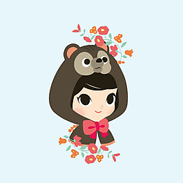 位圖 可愛卡通 卡通人物 女孩 動(dòng)物 免費(fèi)素材