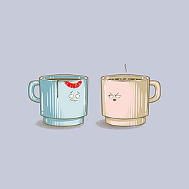 位圖 可愛卡通 生活元素 杯子 擬人 免費(fèi)素材