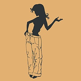 印花矢量圖 人物 女人 色彩 棕色 免費(fèi)素材