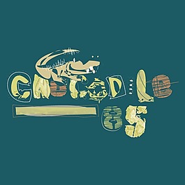 印花矢量圖 動(dòng)物 鱷魚(yú) 文字 英文 免費(fèi)素材