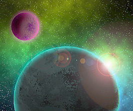 兩個(gè)行星的宇宙背景