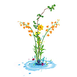 位圖 植物圖案 寫意花卉 花朵 免費素材