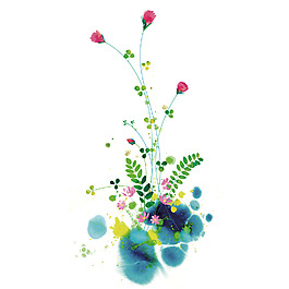 位圖 植物圖案 寫意花卉 花朵 免費素材