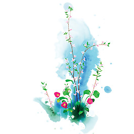 位圖 植物圖案 寫意花卉 花朵 免費素材