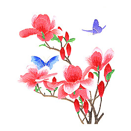 繡花 植物 花朵 動物 蝴蝶 免費素材