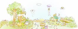 韓國漫畫卡通場景矢量圖03